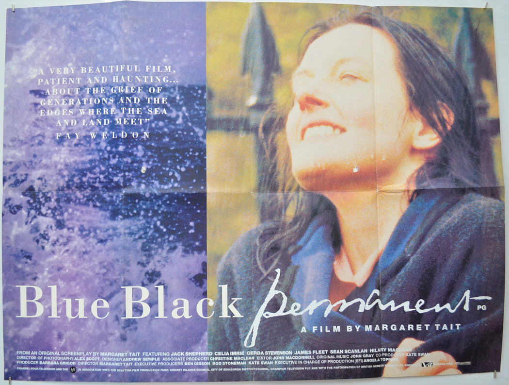 Blue Black Permanent Original Quad Poster - Film Poster - Movie Poster