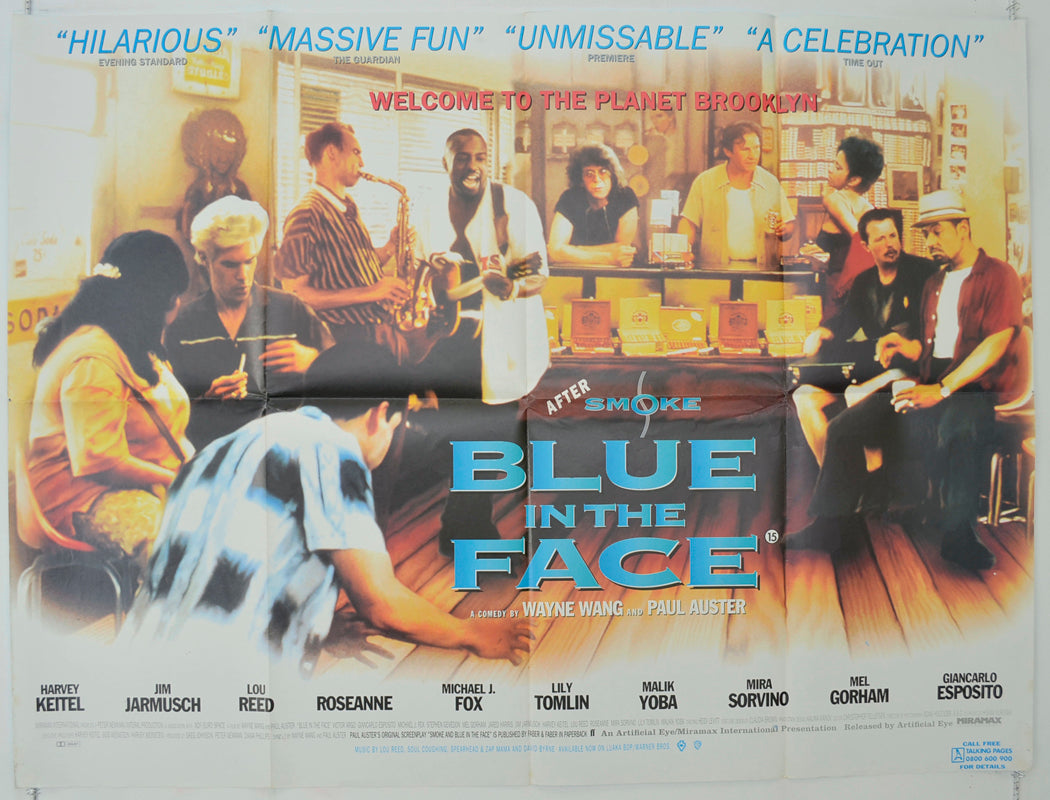 Blue In The Face   Original Quad Poster - Film Poster - Movie Poster 