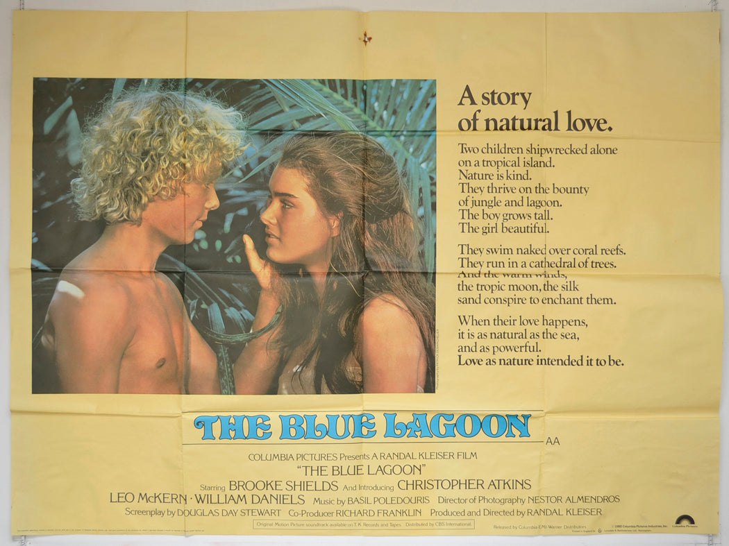 The Blue Lagoon Original Quad Poster - Film Poster - Movie Poster  