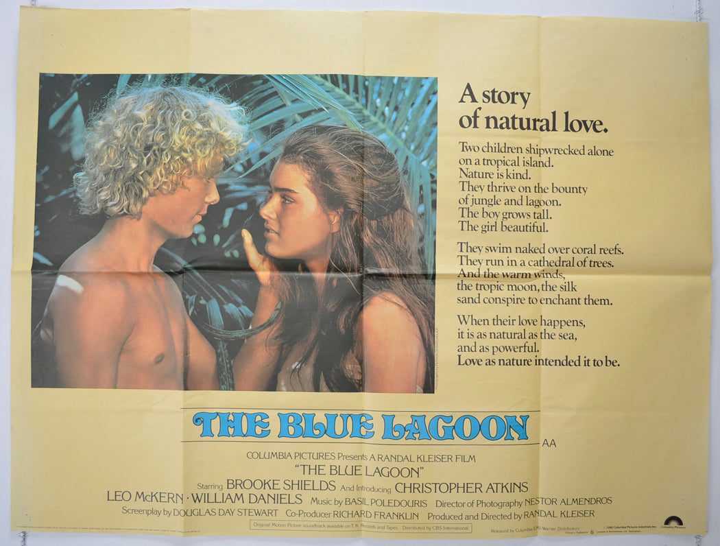 The Blue Lagoon  Original Quad Poster - Film Poster - Movie Poster 