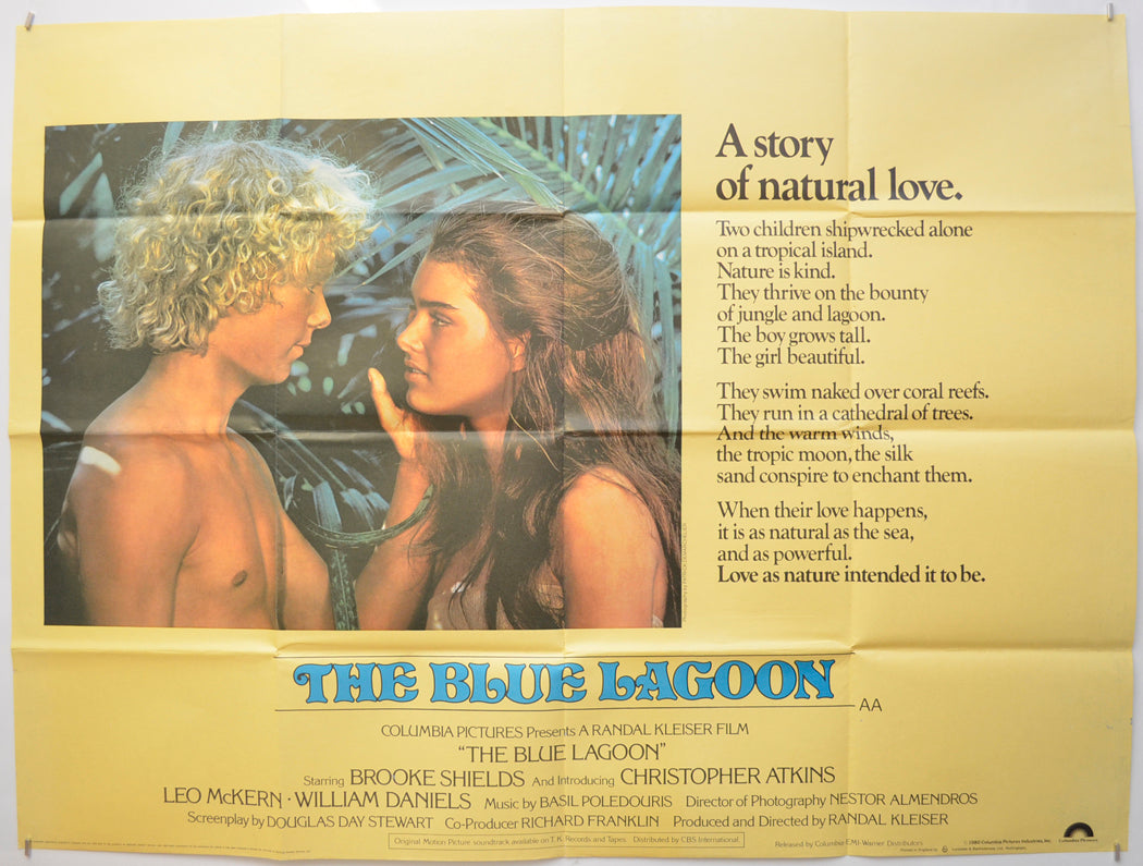 “The Blue Lagoon” Original Quad Poster - Film Poster - Movie Poster ...