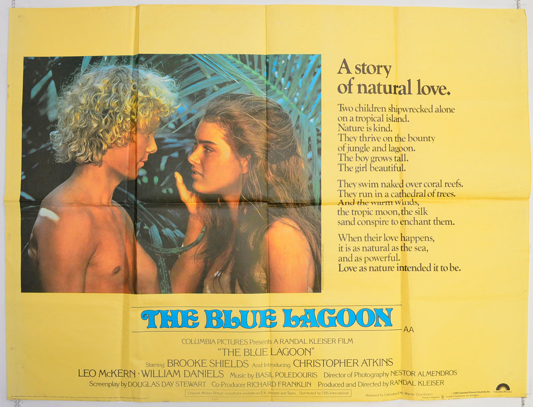 The Blue Lagoon Original Quad Poster - Film Poster - Movie Poster  