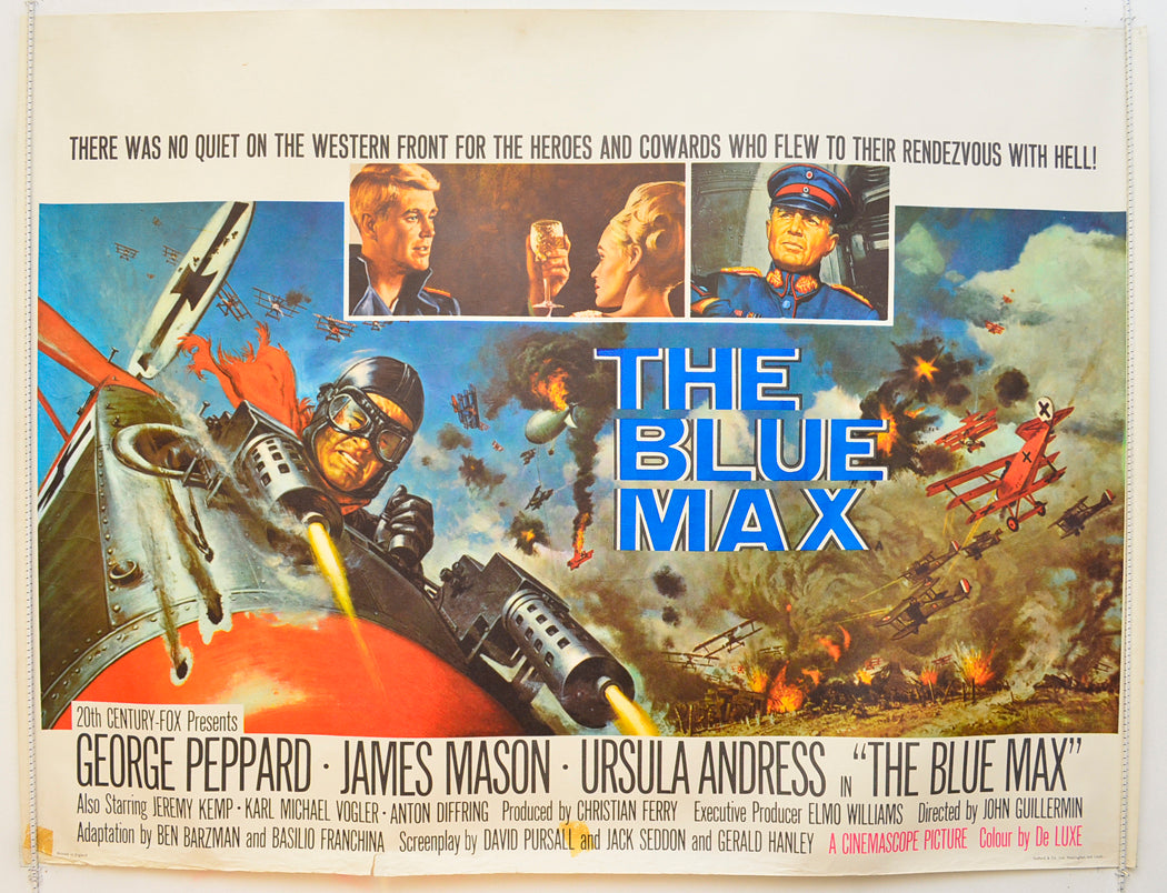 The Blue Max Original Quad Poster - Film Poster - Movie Poster  