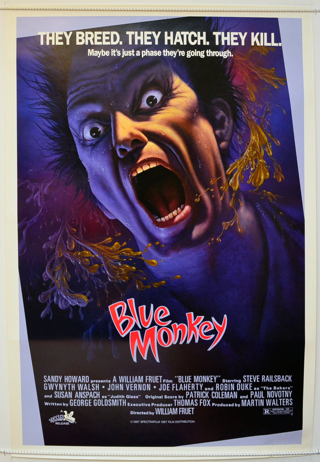 Blue Monkey Original One Sheet Poster - Film Poster - Movie Poster  