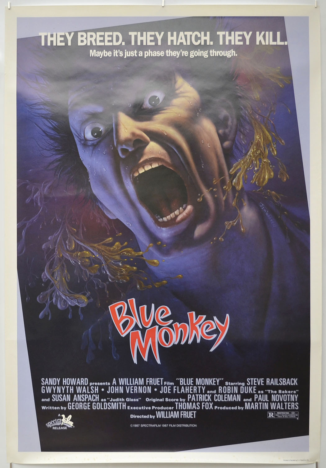 Blue Monkey Original One Sheet Poster - Film Poster - Movie Poster