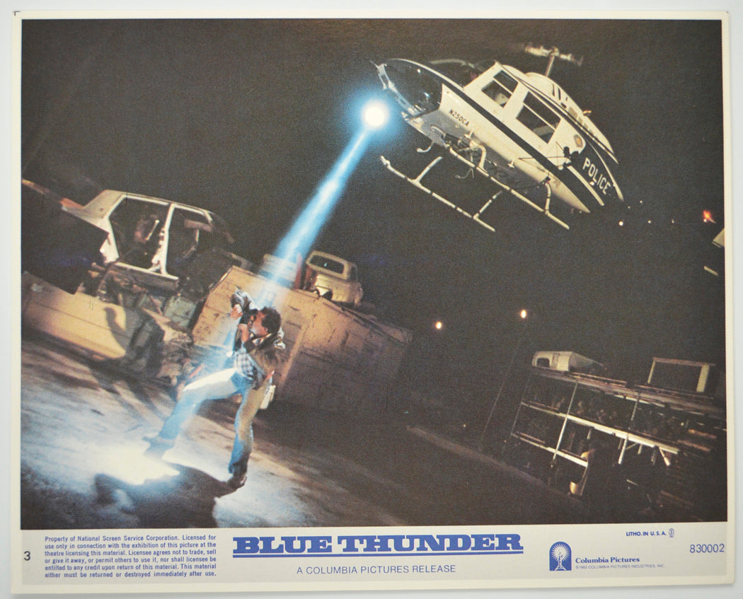 BLUE THUNDER (Card 3) Cinema Set of Colour FOH Stills / Lobby Cards 