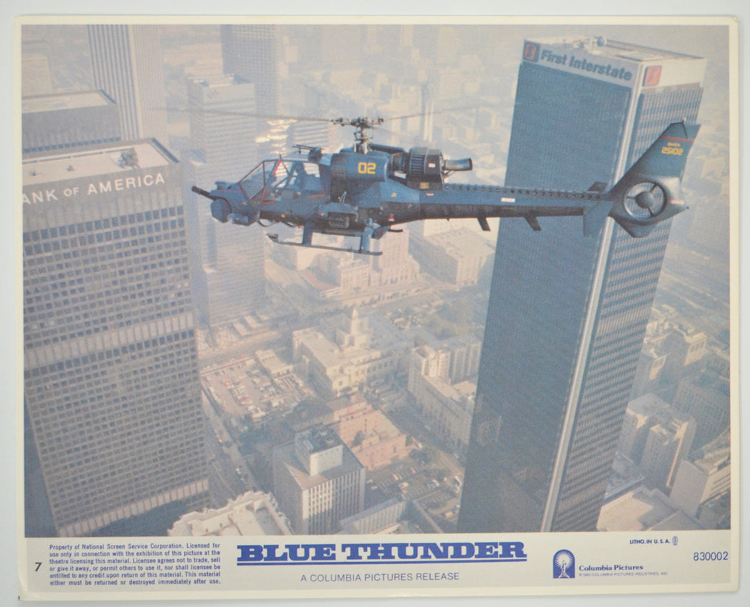 BLUE THUNDER (Card 7) Cinema Set of Colour FOH Stills / Lobby Cards 