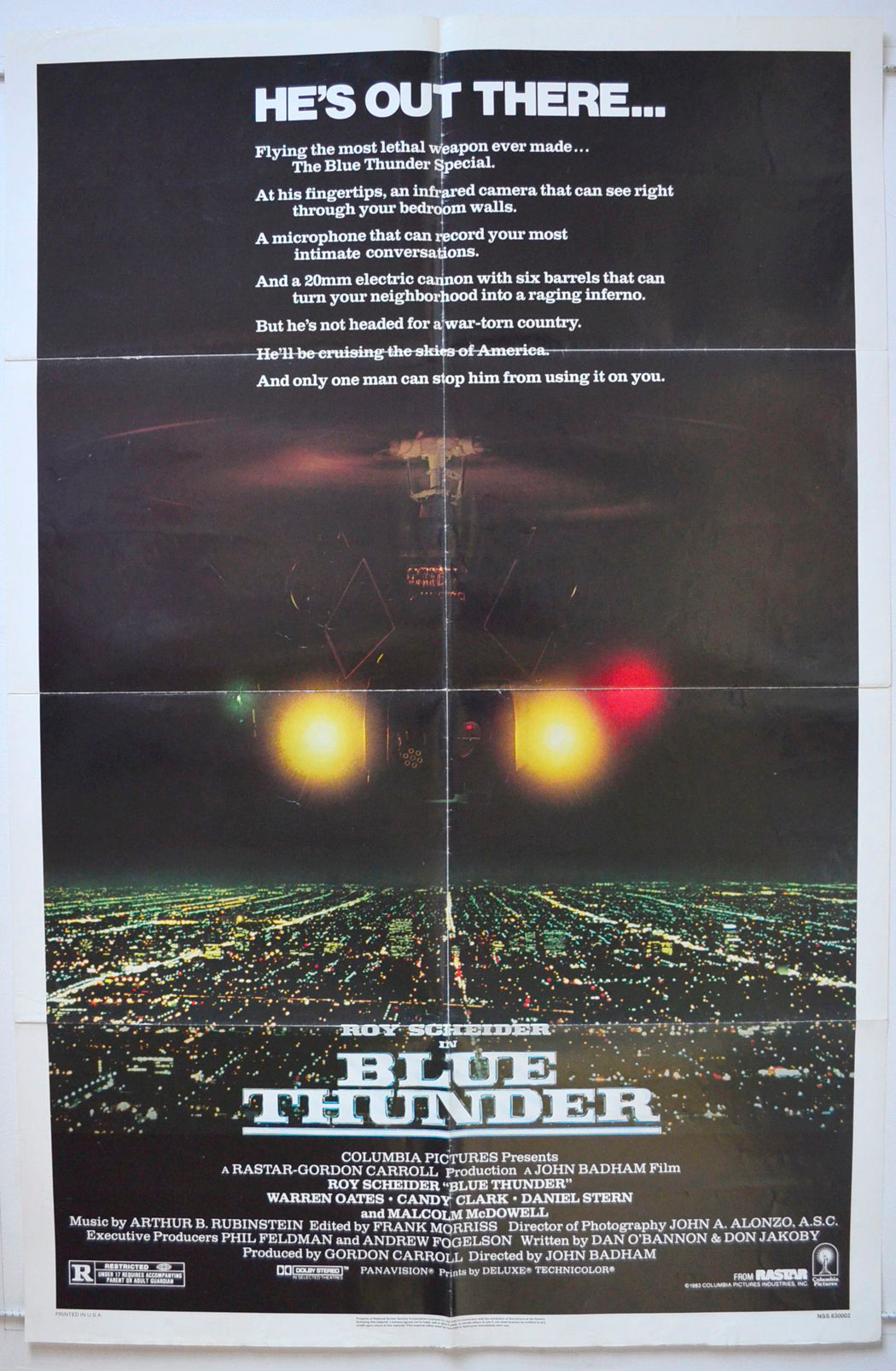 Blue Thunder Original One Sheet Poster - Movie Poster