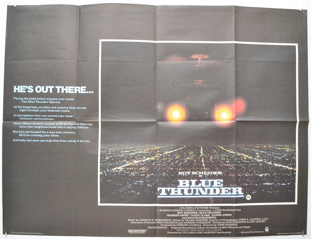 Blue Thunder Original Quad Poster - Film Poster - Movie Poster