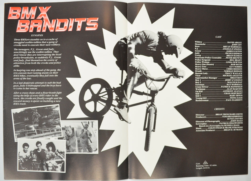 BMX BANDITS Cinema Exhibitors Press Synopsis Credits Booklet - INSIDE 