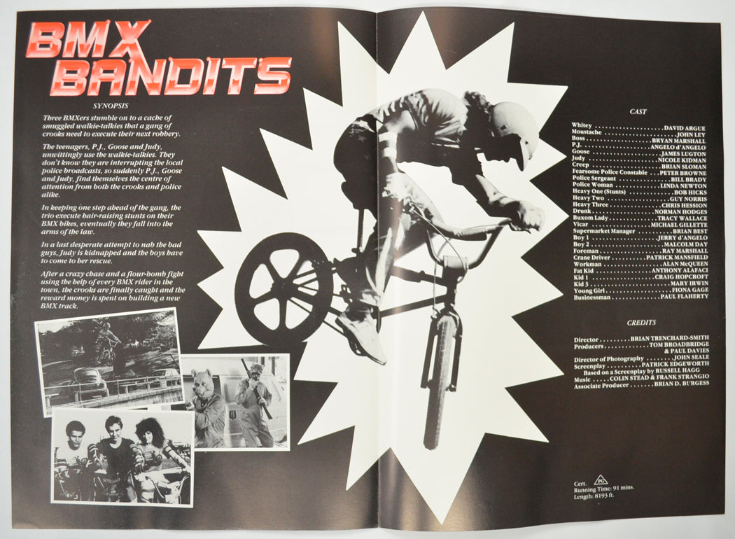 BMX BANDITS Cinema Exhibitors Press Synopsis Credits Booklet - INSIDE 