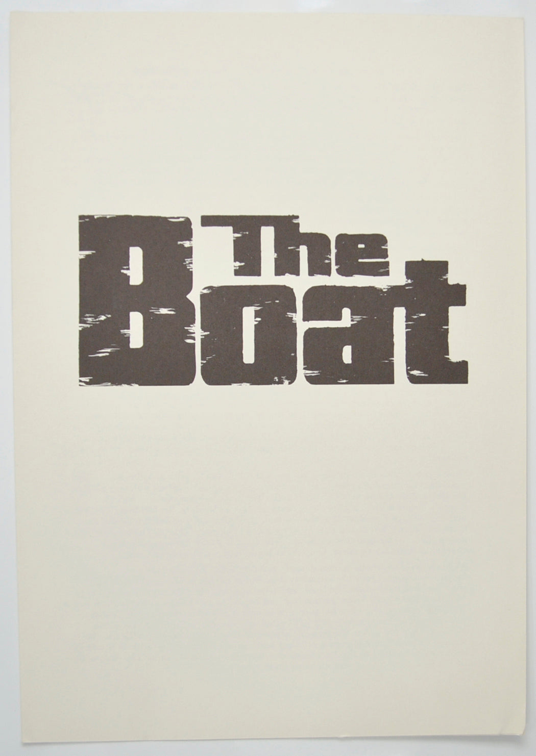 The Boat (a.k.a. Das Boot)  Original Cinema Exhibitors Press Synopsis / Credits Booklet (UK)