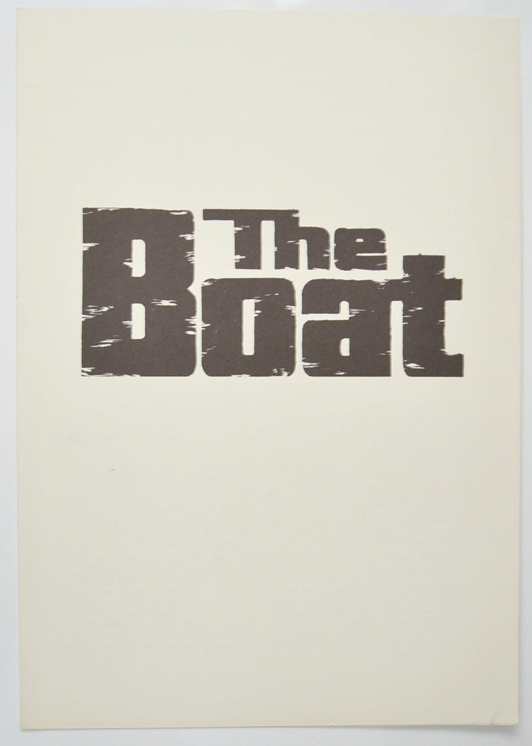 The Boat (a.k.a. Das Boot)  Original Cinema Exhibitors Press Synopsis / Credits Booklet (UK)