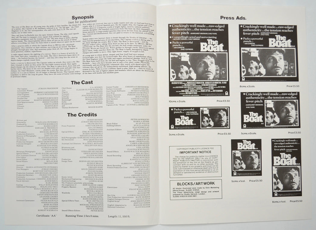 THE BOAT Cinema Exhibitors Campaign Pressbook - INSIDE 