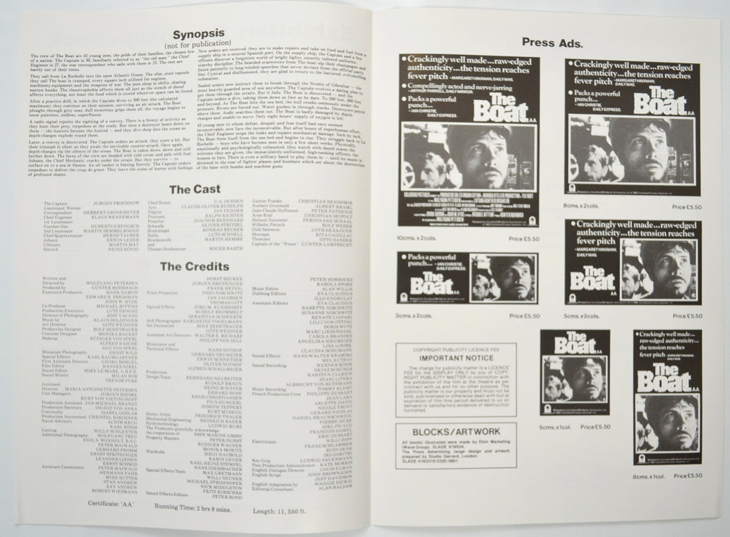 THE BOAT Cinema Exhibitors Campaign Pressbook - INSIDE 