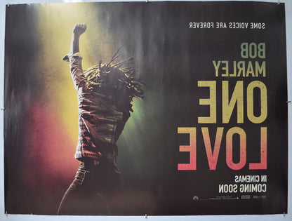 BOB MARLEY: ONE LOVE (Back) Cinema Quad Movie Poster 