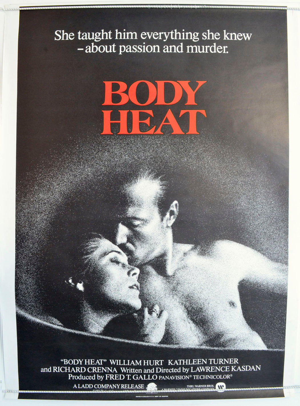 Body Heat Original One Sheet Poster - Film Poster - Movie Poster 