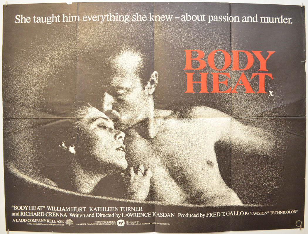 Body Heat Original Quad Poster - Film Poster - Movie Poster