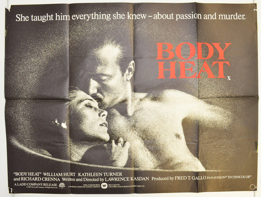 Body Heat Original Quad Poster - Film Poster - Movie Poster  