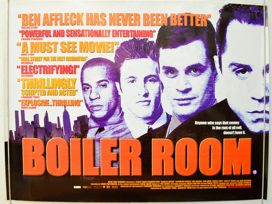 Boiler Room  Original British Quad Poster - Film Poster - Movie Poster