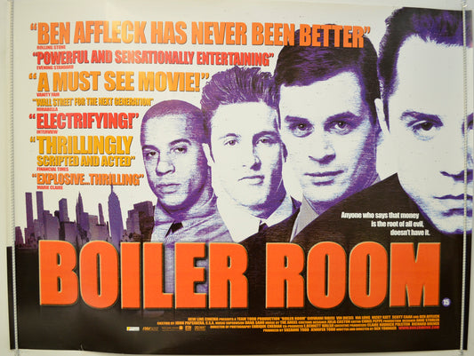 Boiler Room  Original Quad Poster - Film Poster - Movie Poster 