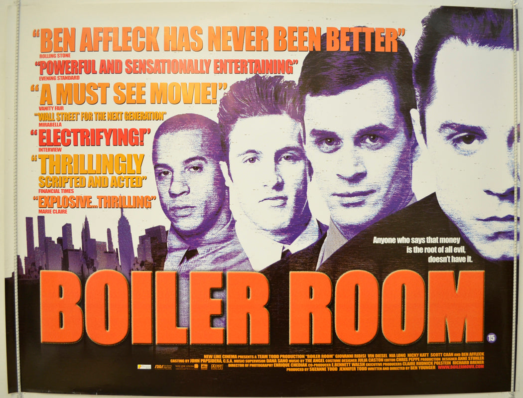 Boiler Room  Original Quad Poster - Film Poster - Movie Poster 