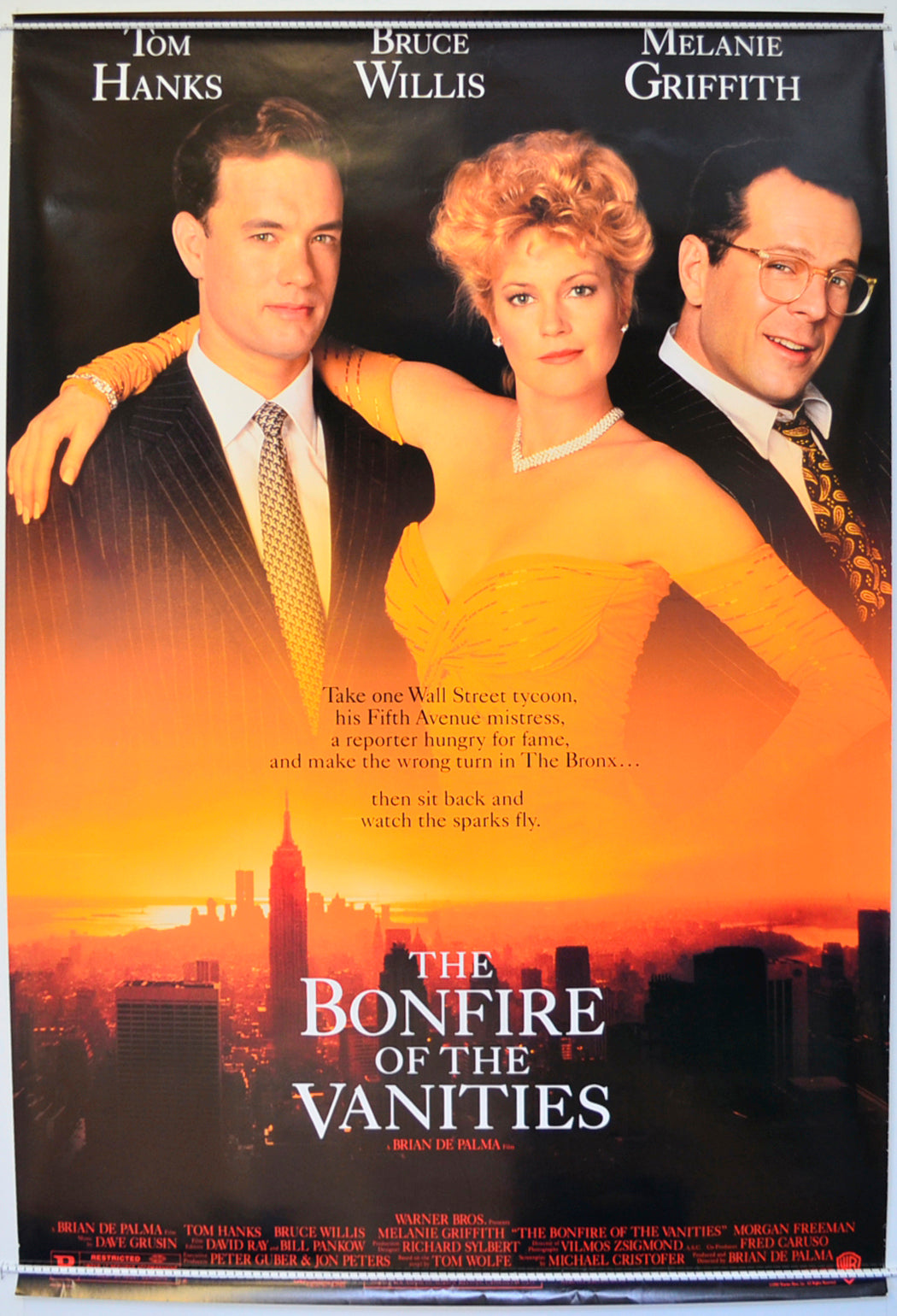 The Bonfire Of The Vanities  Original One Sheet Poster - Film Poster - Movie Poster 