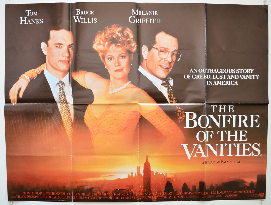 Bonfire Of The Vanities  Original British Quad Poster - Film Poster - Movie Poster 