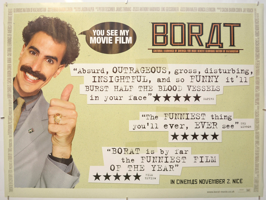 Borat Original Quad Poster - Film Poster - Movie Poster