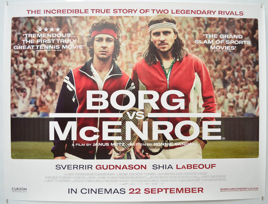 Borg vs McEnroe  Original Quad Poster - Film Poster - Movie Poster