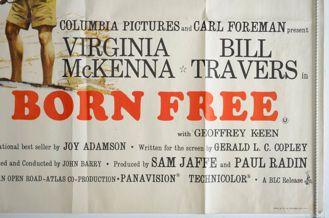 BORN FREE (Bottom Right) Cinema Quad Movie Poster 