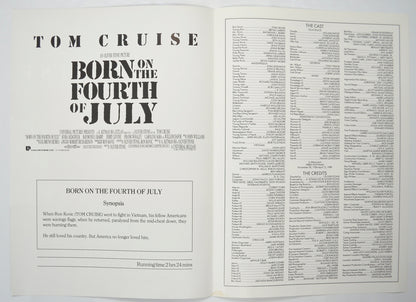 BORN ON THE FOURTH OF JULY Cinema Exhibitors Press Synopsis Credits Booklet - INSIDE 