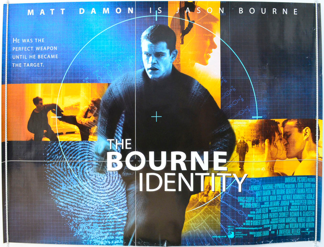 The Bourne Identity Original British Quad Poster - Film Poster - Movie Poster 