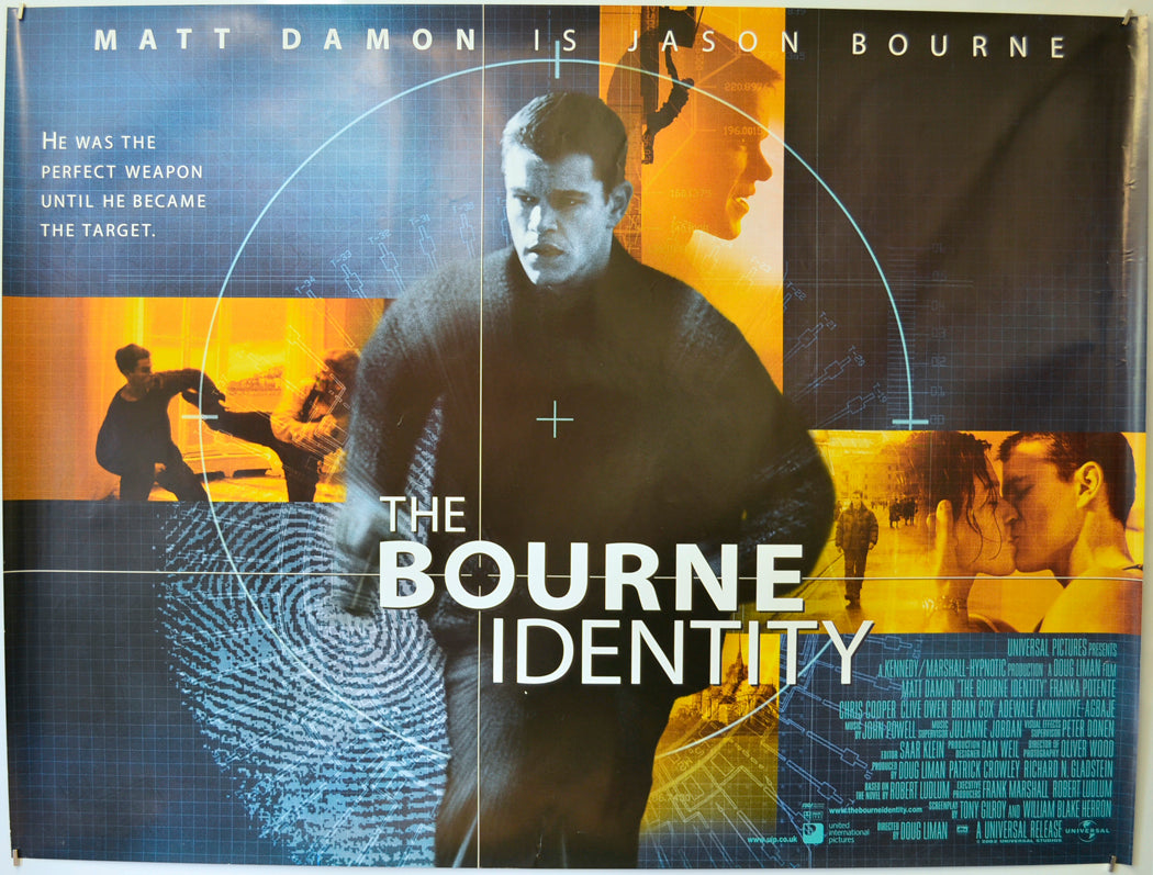 The Bourne Identity  Original Quad Poster - Film Poster - Movie Poster