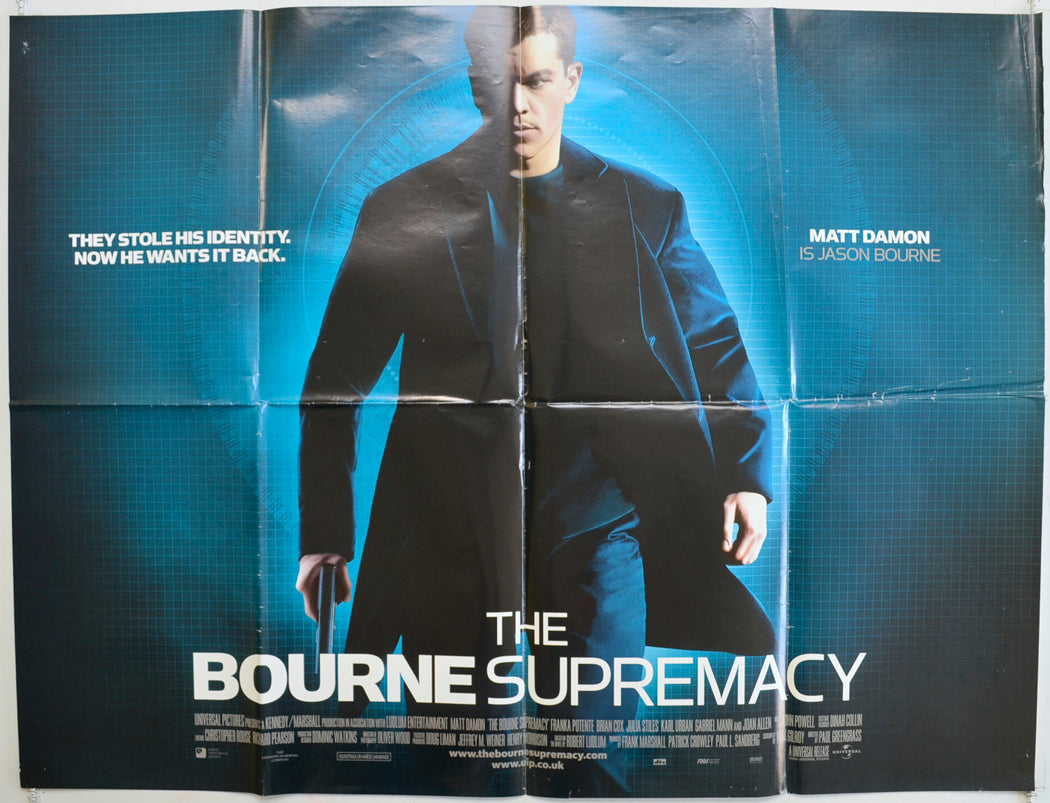 The Bourne Supremacy   Original Quad Poster - Film Poster - Movie Poster 