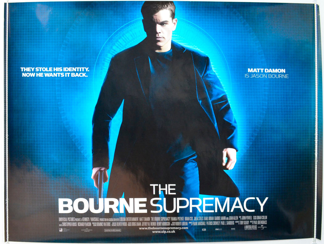 The Bourne Supremacy  Original British Quad Poster - Film Poster - Movie Poster