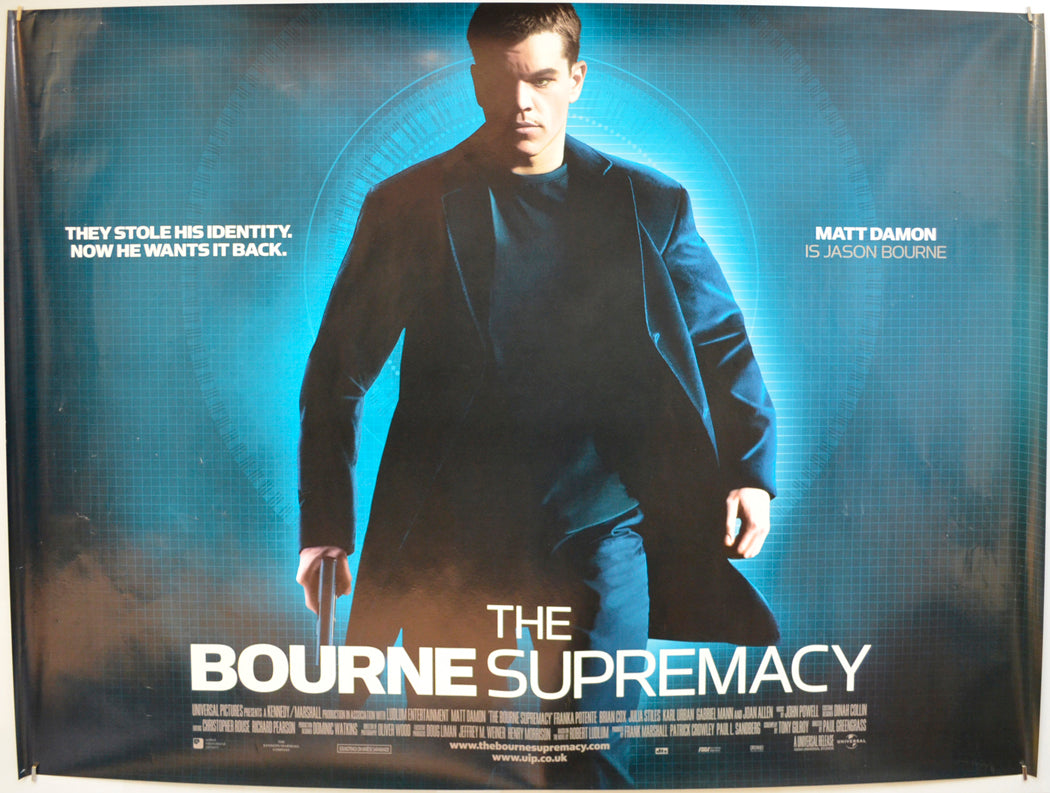 The Bourne Supremacy  Original Quad Poster - Film Poster - Movie Poster