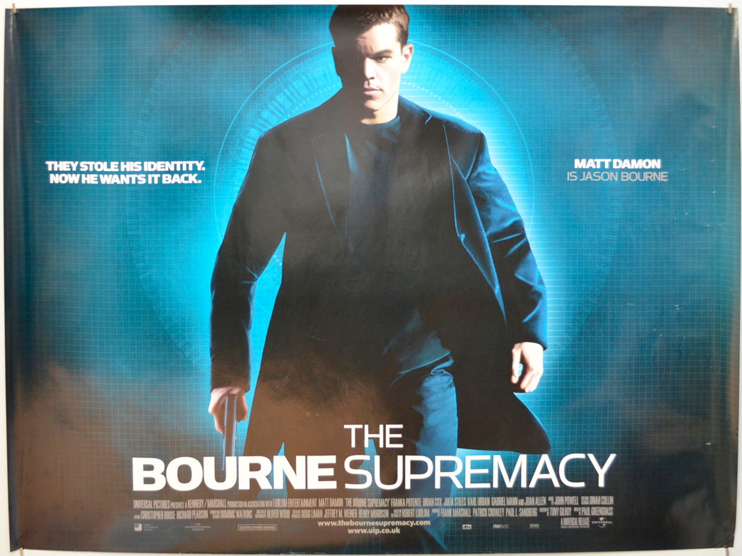 The Bourne Supremacy Original Quad Poster - Film Poster - Movie Poster  