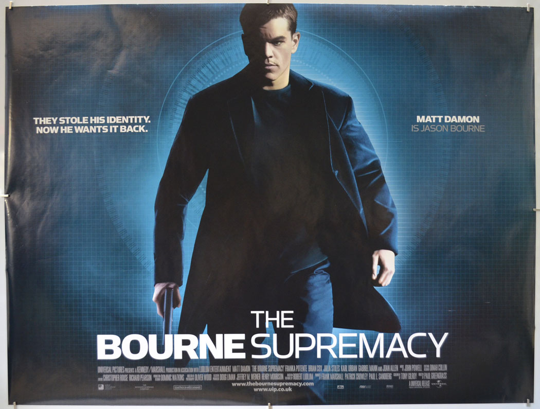 The Bourne Supremacy Original Quad Poster - Film Poster - Movie Poster