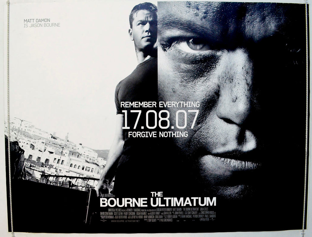 The Bourne Ultimatum  (Teaser / Advance Version)   Original British Quad Poster - Film Poster - Movie Poster 