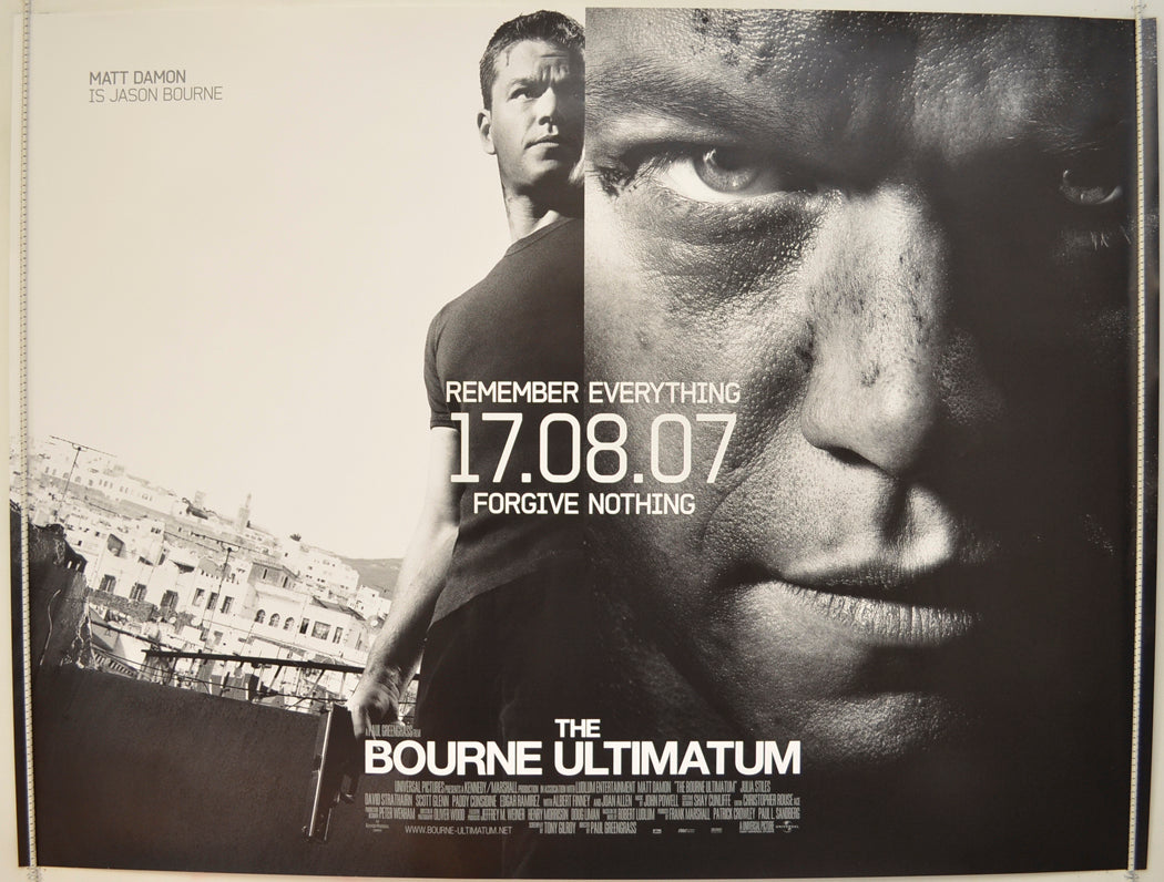 The Bourne Ultimatum  (Teaser / Advance Version)  Original Quad Poster - Film Poster - Movie Poster 