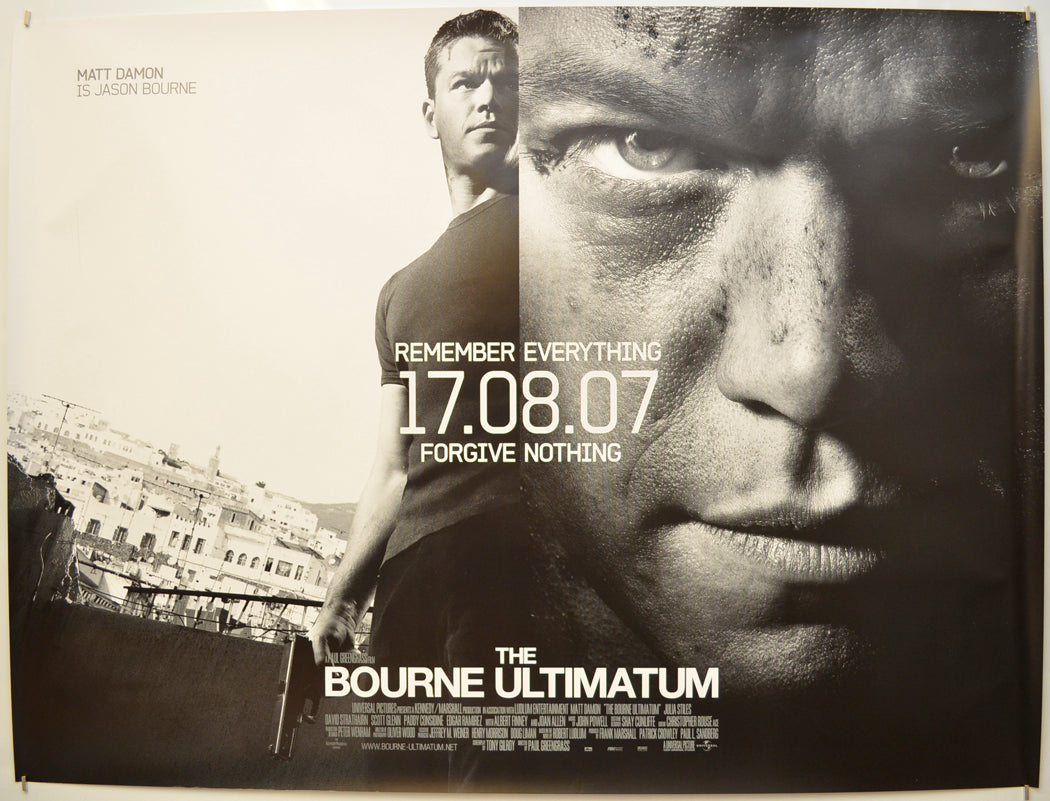 The Bourne Ultimatum  (Teaser / Advance Version) Original Quad Poster - Film Poster - Movie Poster  