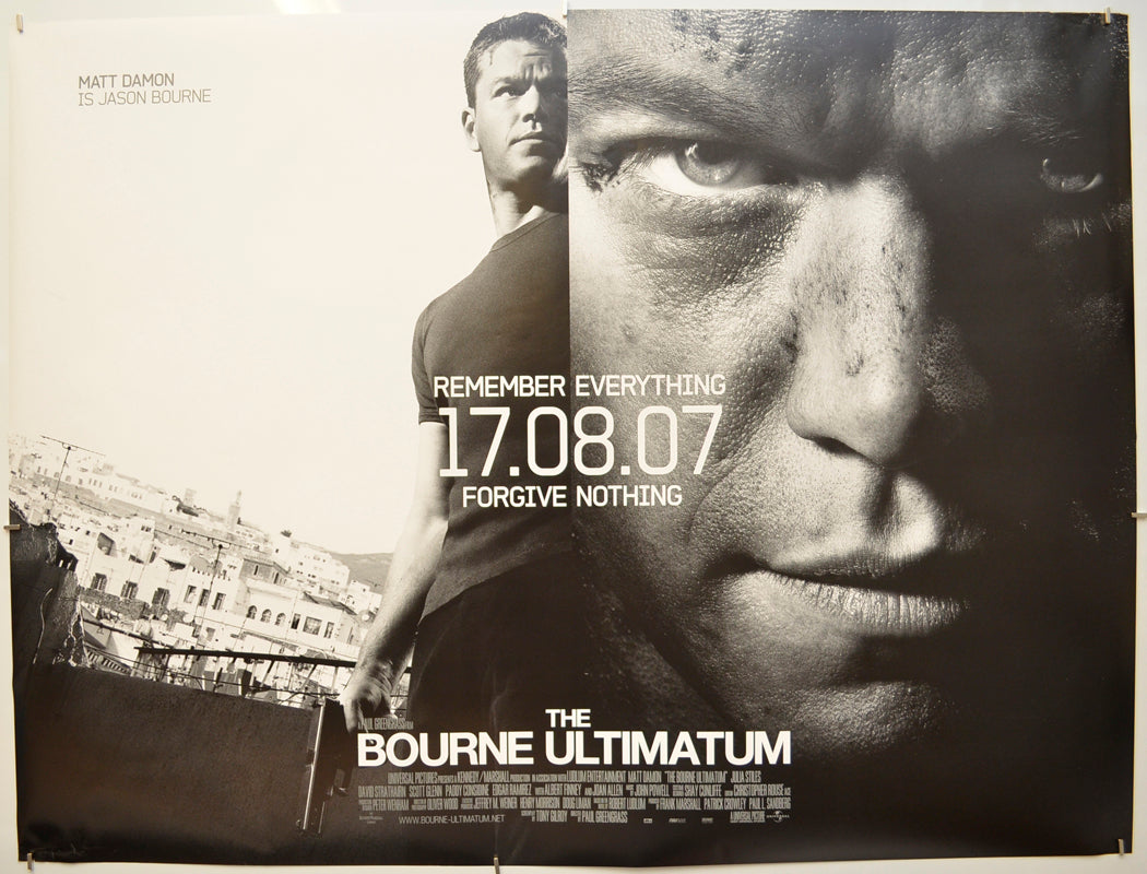 The Bourne Ultimatum  (Teaser / Advance Version) Original Quad Poster - Film Poster - Movie Poster  