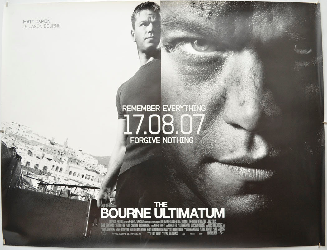 The Bourne Ultimatum (Teaser / Advance Version)  Original Quad Poster - Film Poster - Movie Poster