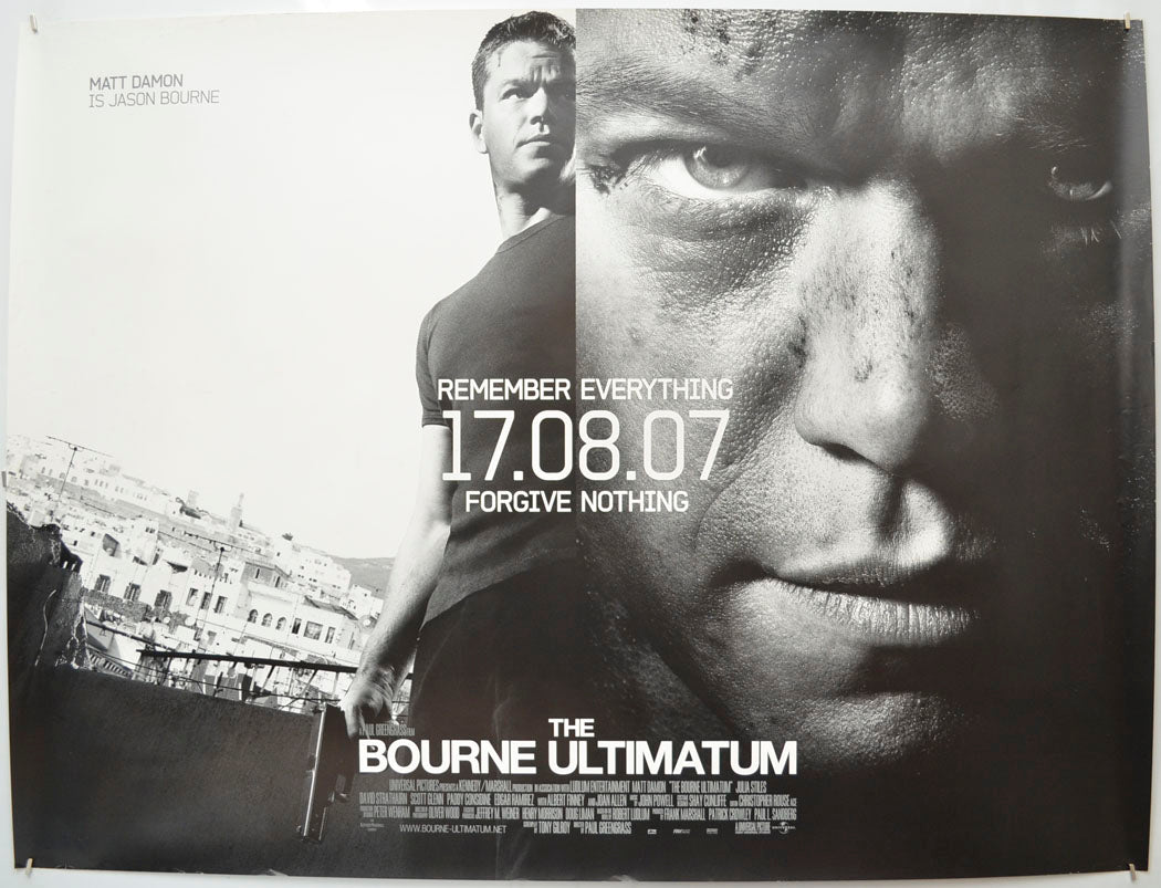 The Bourne Ultimatum (Teaser / Advance Version)  Original Quad Poster - Film Poster - Movie Poster