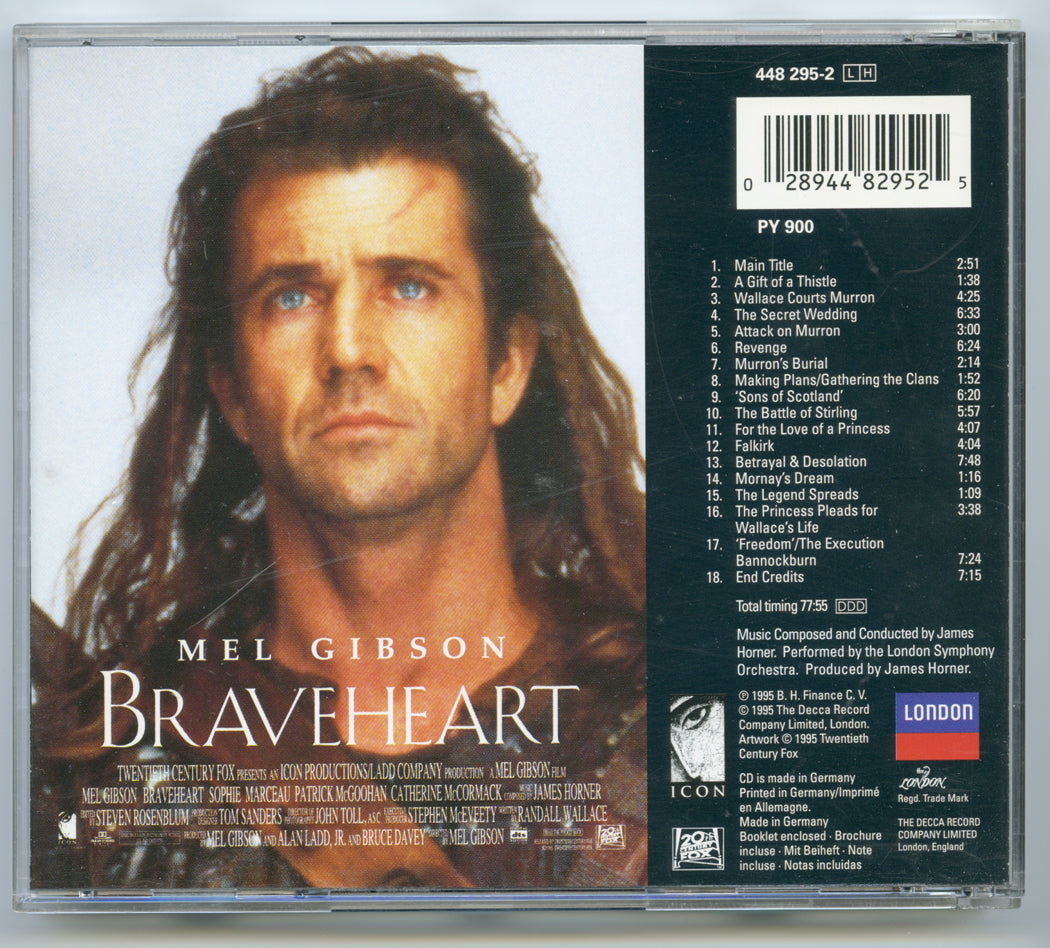 BRAVEHEART Original CD Soundtrack (back) 