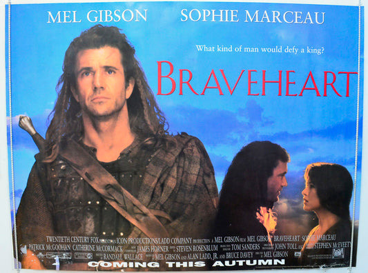 Braveheart  (Teaser / Advance Version)   Original British Quad Poster - Film Poster - Movie Poster 