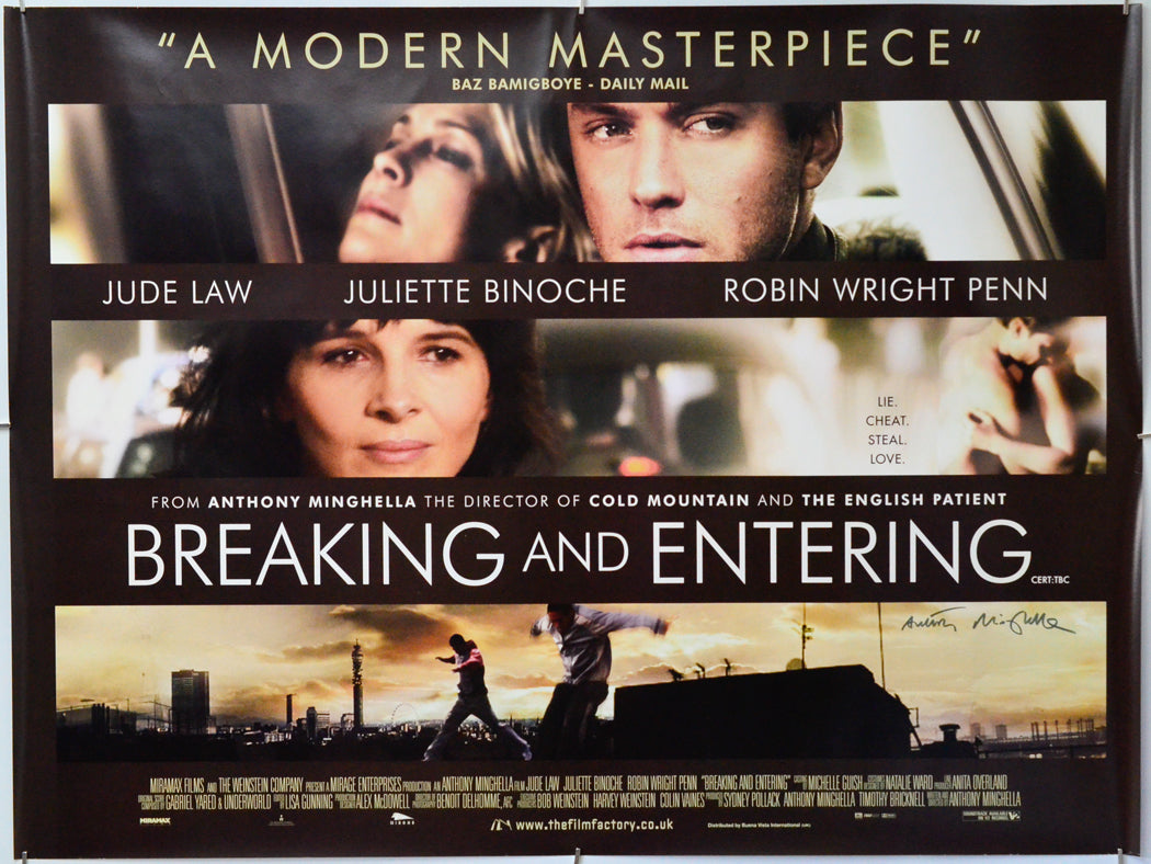 Breaking And Entering - Original Quad Poster - Film Poster - Movie Poster