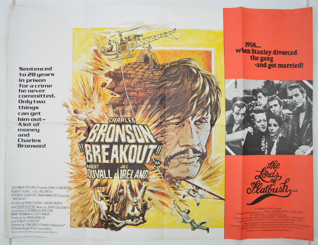 Breakout / The Lords Of Flatbush  (Double Bill)   Original Quad Poster - Film Poster - Movie Poster