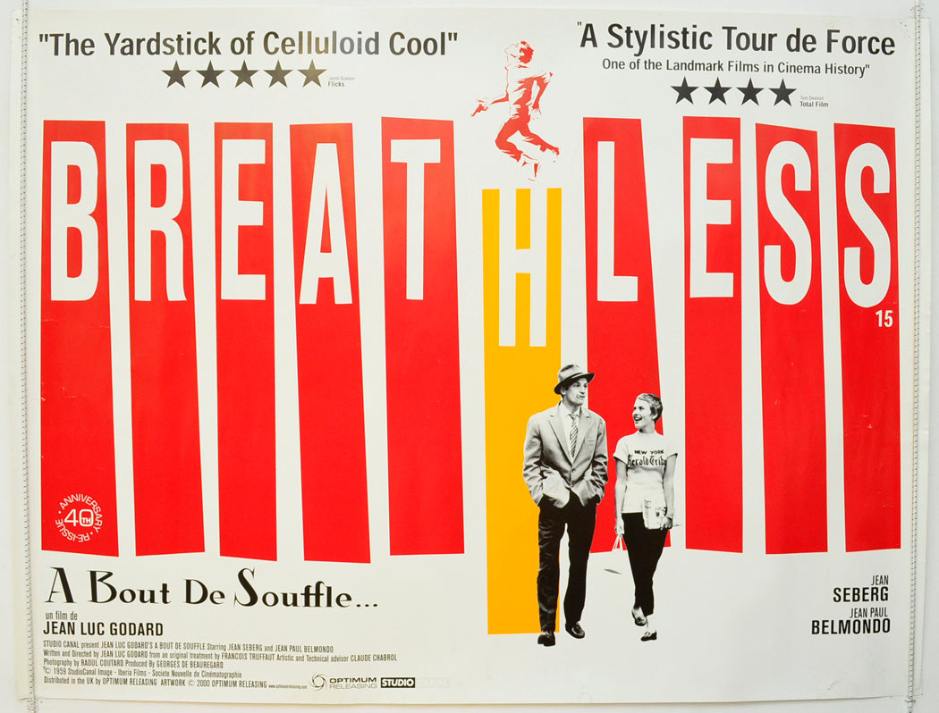 Breathless  Original British Quad Poster - Film Poster - Movie Poster 